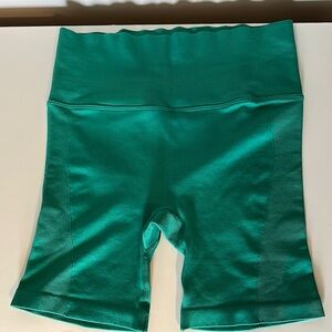All in Motion Green Bike Shorts High-Waisted Performance